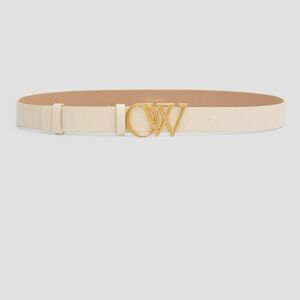 Elegant Cream Belt with Gold Buckle